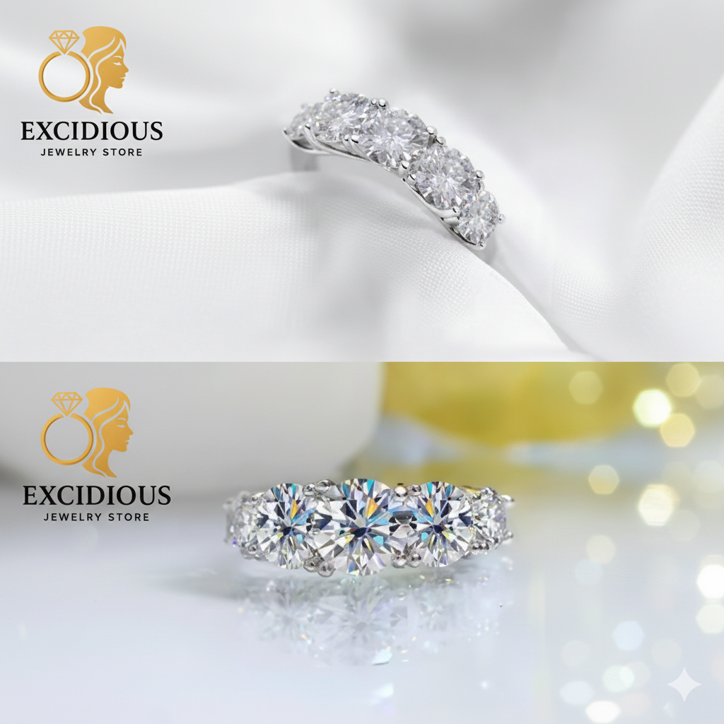 Excidious: The Eternal Sparkle 18K White Diamond Ring.