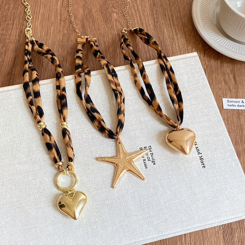 Maillard Brown Leopard  Silk Scarf Starfish Lumequs by Excidious