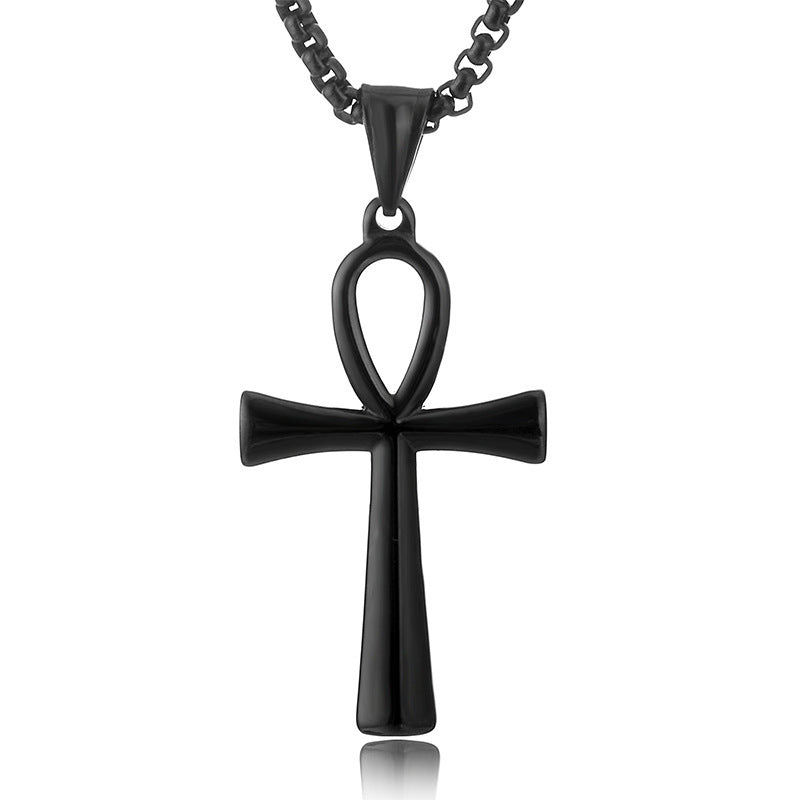 Simple Glossy Egypt Anka Pendant Necklace by Excidious
