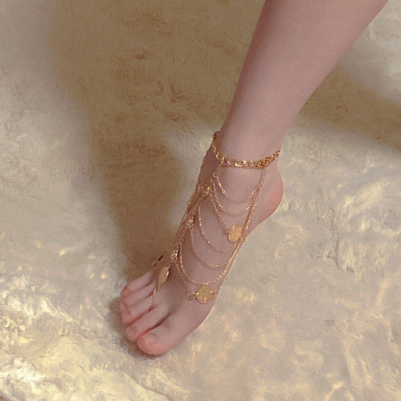 Retro Fashion Multi-layer Tassel Anklet | From Excidious