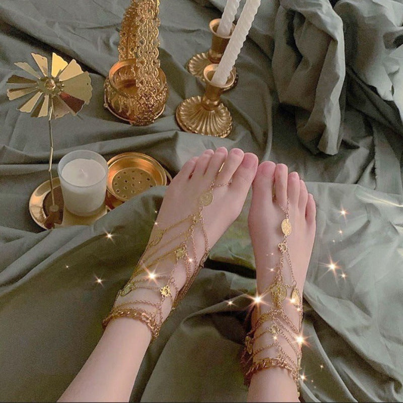 Retro Fashion Multi-layer Tassel Anklet | From Excidious