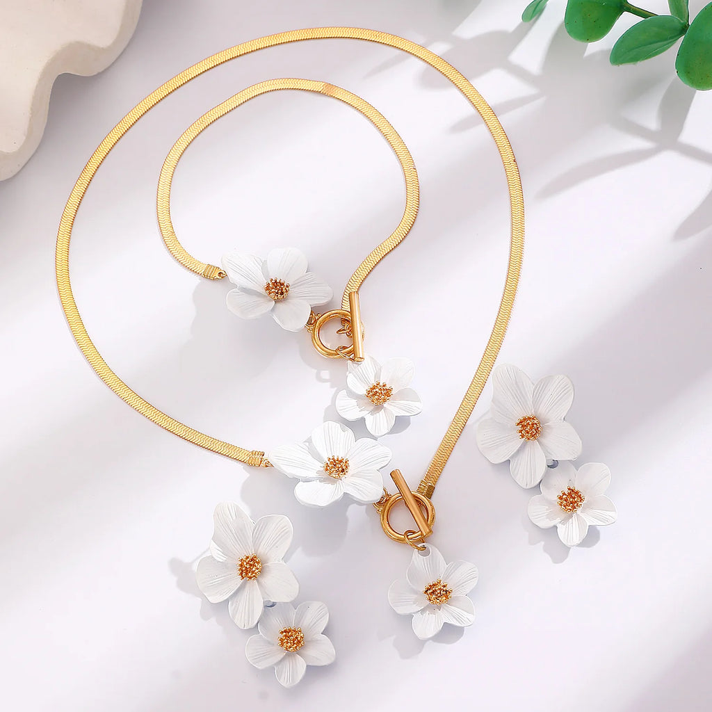 Summer Bohemian White Yellow Flower Charm Foot Chain Women Beach Vacation Anklet Trendy Daily Wearing Jewelry