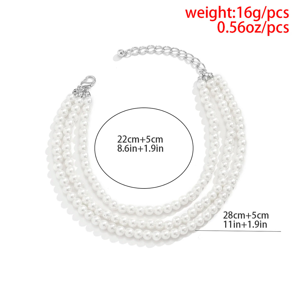 Ingemark 1PC Multilayer Tassel Pearl Chain Anklets Women Lady High Heel Ankle Bracelet Barefoot Sandals Prom Foot Party Jewelry