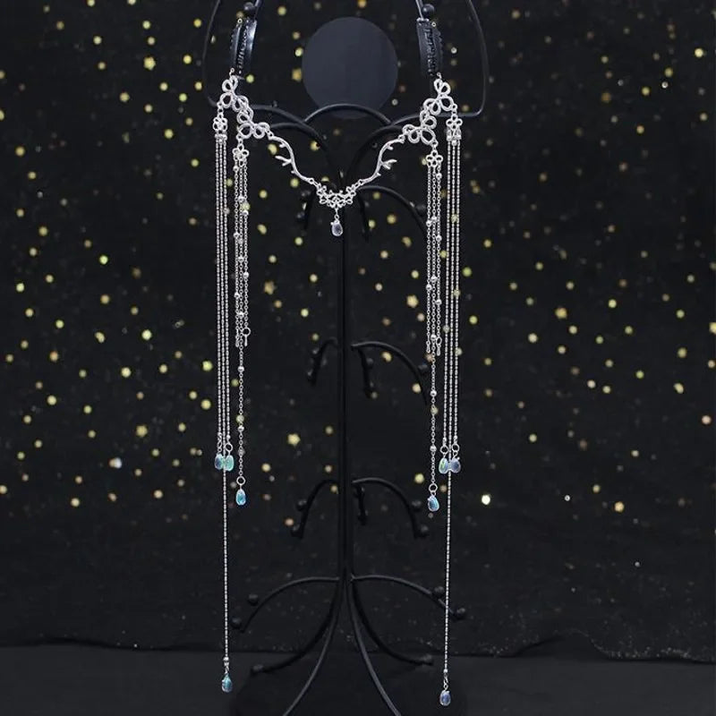 Handmade Sweet Wedding Headpiece Crystal Bridal Head Chain Tiara Hair Jewelry for Women Rhinestone Forehead Headband Accessories