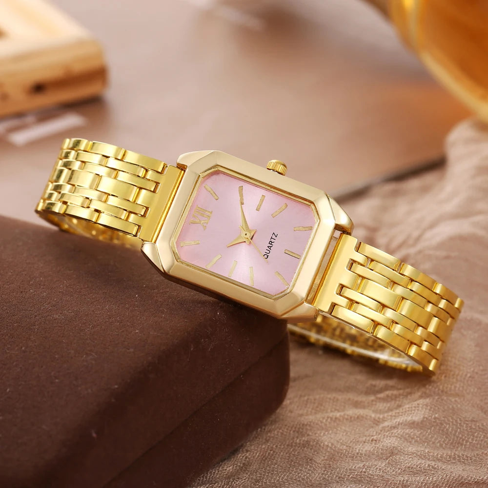 New retro square women's watch ins wind steel strip niche quartz watch medieval simple luxury student watch