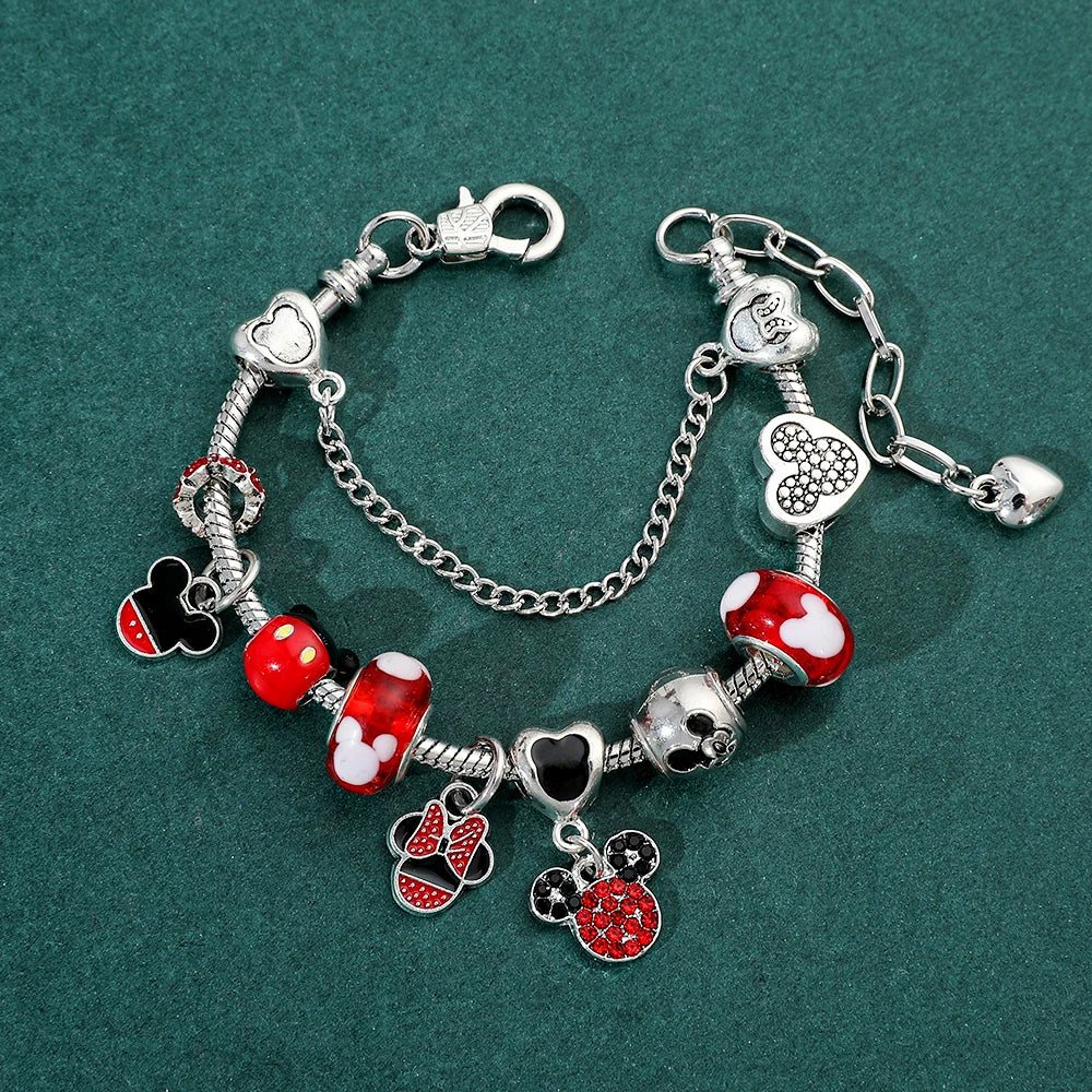 Disney Anime Mickey Mouse DIY Bracelet Fashion Charm Surprise Advent Blind Box for Friend Festival Jewelry Exquisite Gift