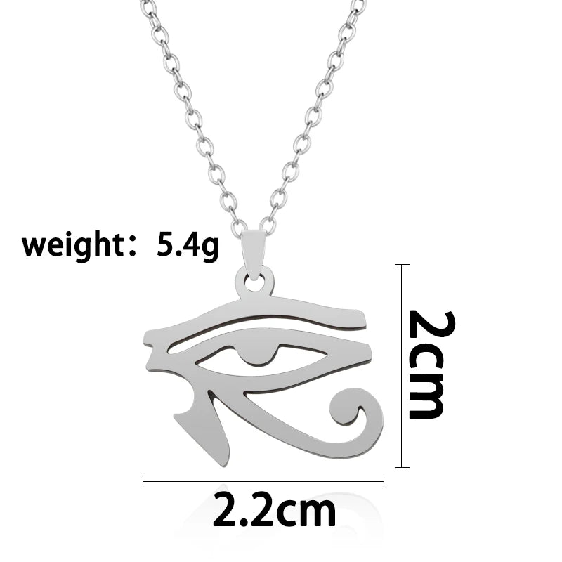 Vintage Egyptian Pharaoh Eye of Horus Necklace Ancient Egypt Symbol Necklace Pendant Stainless Steel Necklaces Women Gift