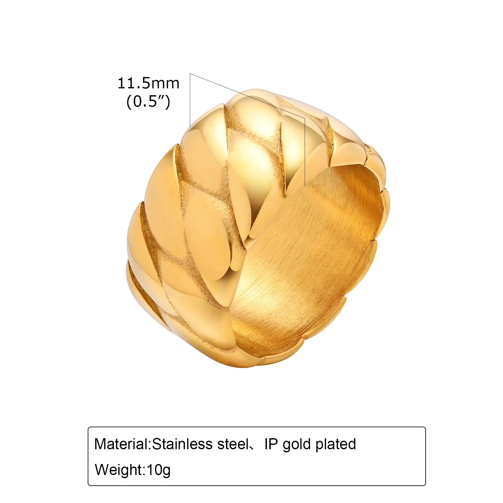 Waterproof Stainless Steel Chunky Dome Rings for Women, Geometric Ring Gold Plated Aesthetic Fashion Jewelry