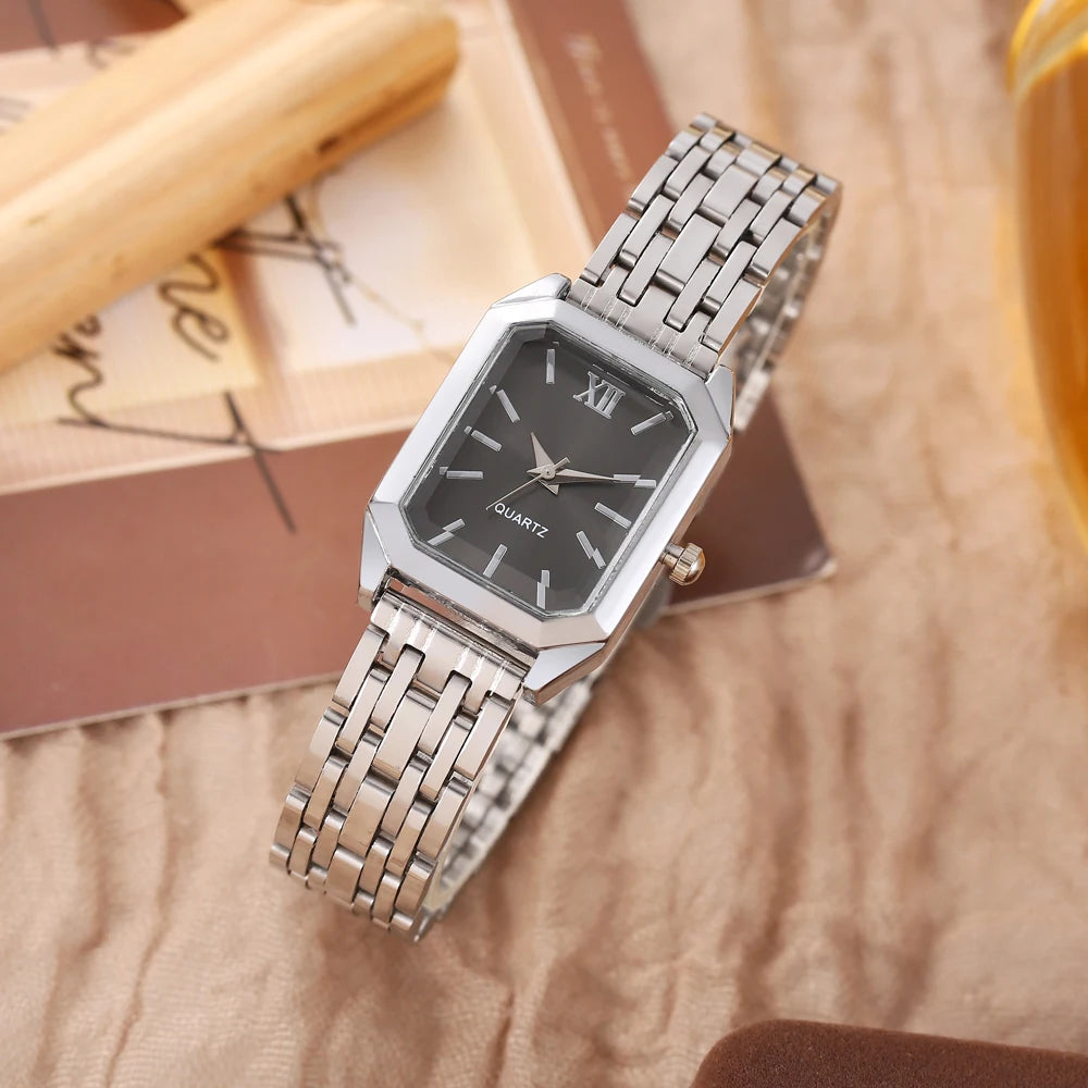 New retro square women's watch ins wind steel strip niche quartz watch medieval simple luxury student watch