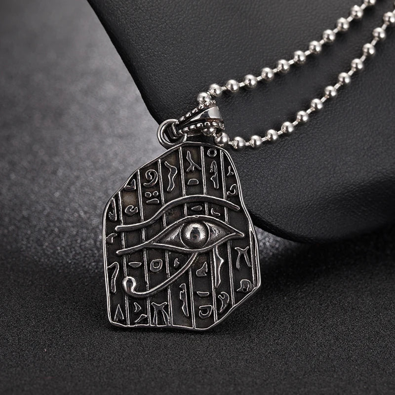 Vintage Egyptian Pharaoh Eye of Horus Necklace Ancient Egypt Symbol Necklace Pendant Stainless Steel Necklaces Women Gift