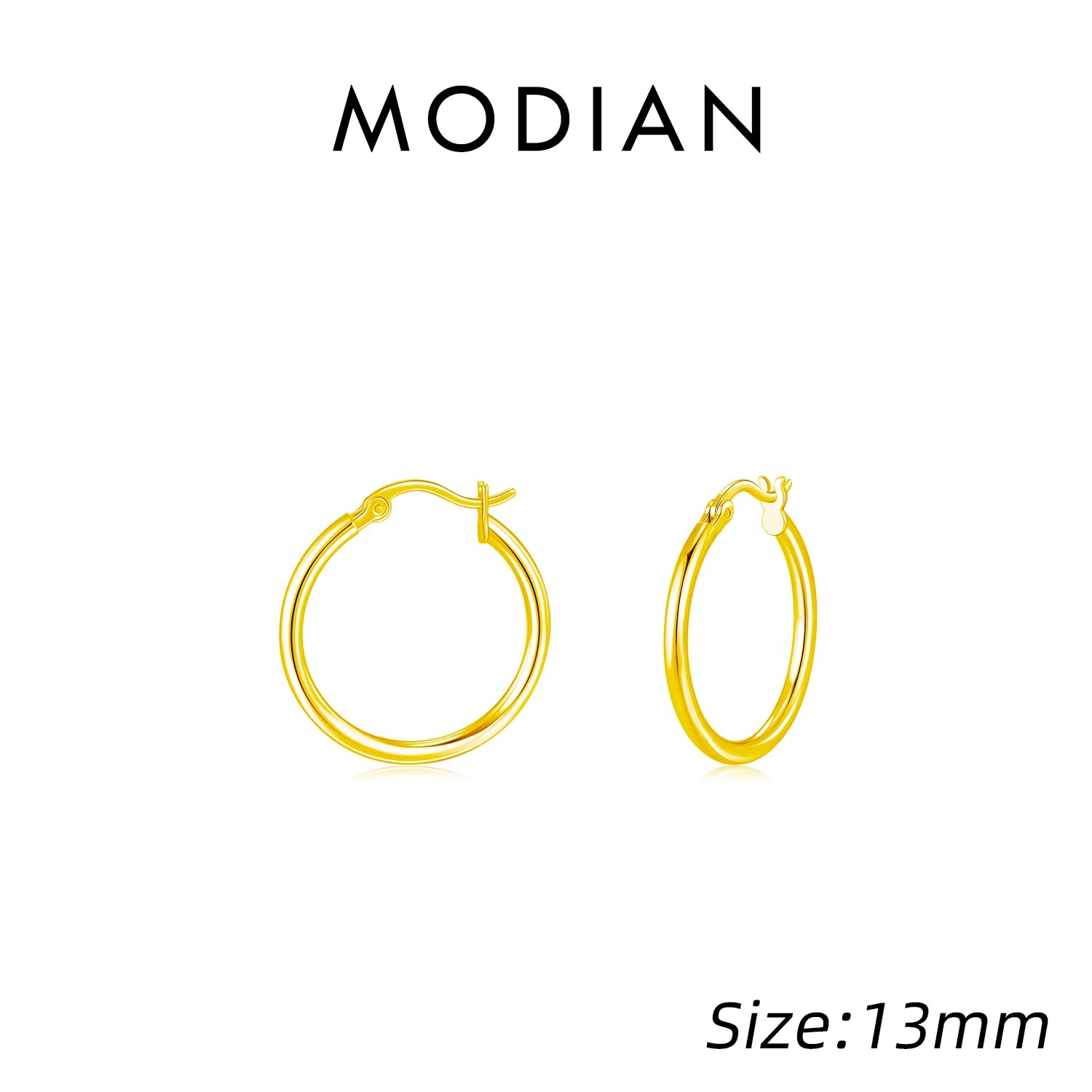 MODIAN 925 Sterling Silver Bold Classic Simple French Hoop Earrings 18K White Gold Plated Earrings For Women Fine Jewelry