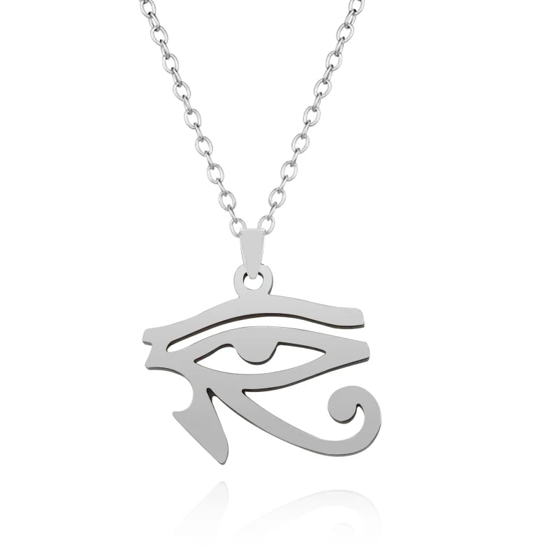 Vintage Egyptian Pharaoh Eye of Horus Necklace Ancient Egypt Symbol Necklace Pendant Stainless Steel Necklaces Women Gift