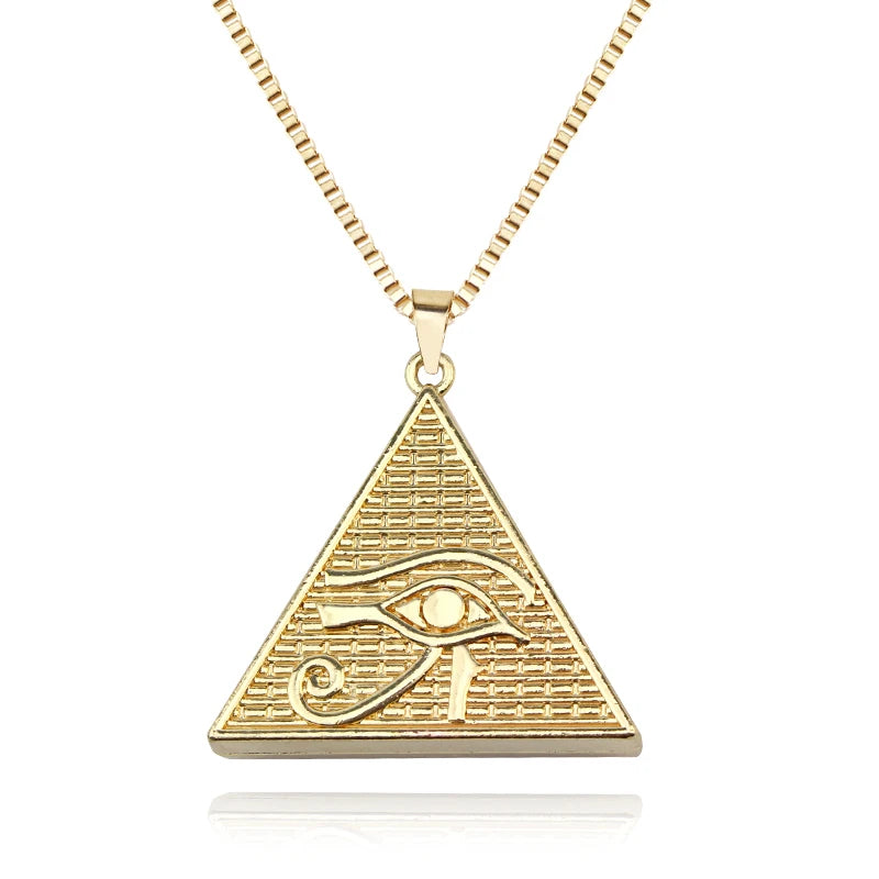 Vintage Egyptian Pharaoh Eye of Horus Necklace Ancient Egypt Symbol Necklace Pendant Stainless Steel Necklaces Women Gift