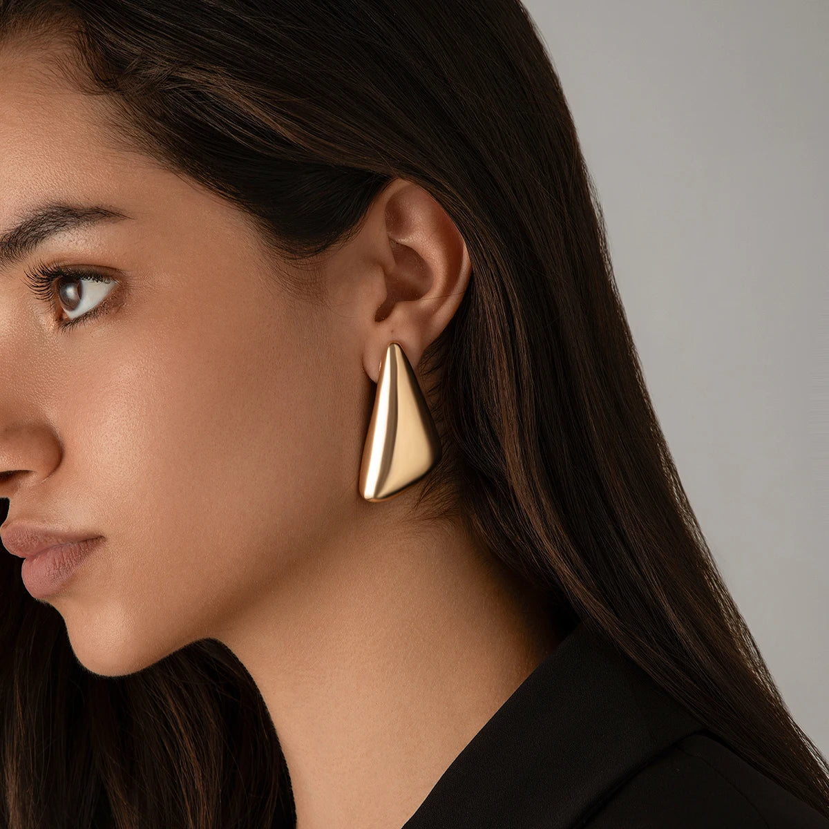 Ingemark Vintage Punk Smooth Metal Stud Earrings Women 2024 Trend Goth Geometric Piercing Earrings Ear Jewelry Accessories Gift