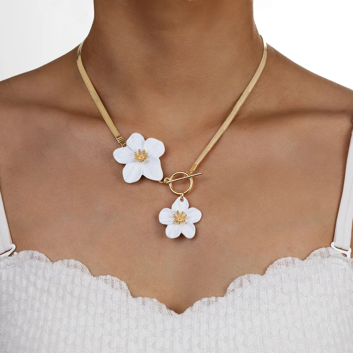 Summer Bohemian White Yellow Flower Charm Foot Chain Women Beach Vacation Anklet Trendy Daily Wearing Jewelry