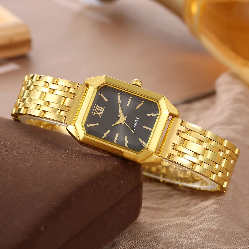New retro square women's watch ins wind steel strip niche quartz watch medieval simple luxury student watch