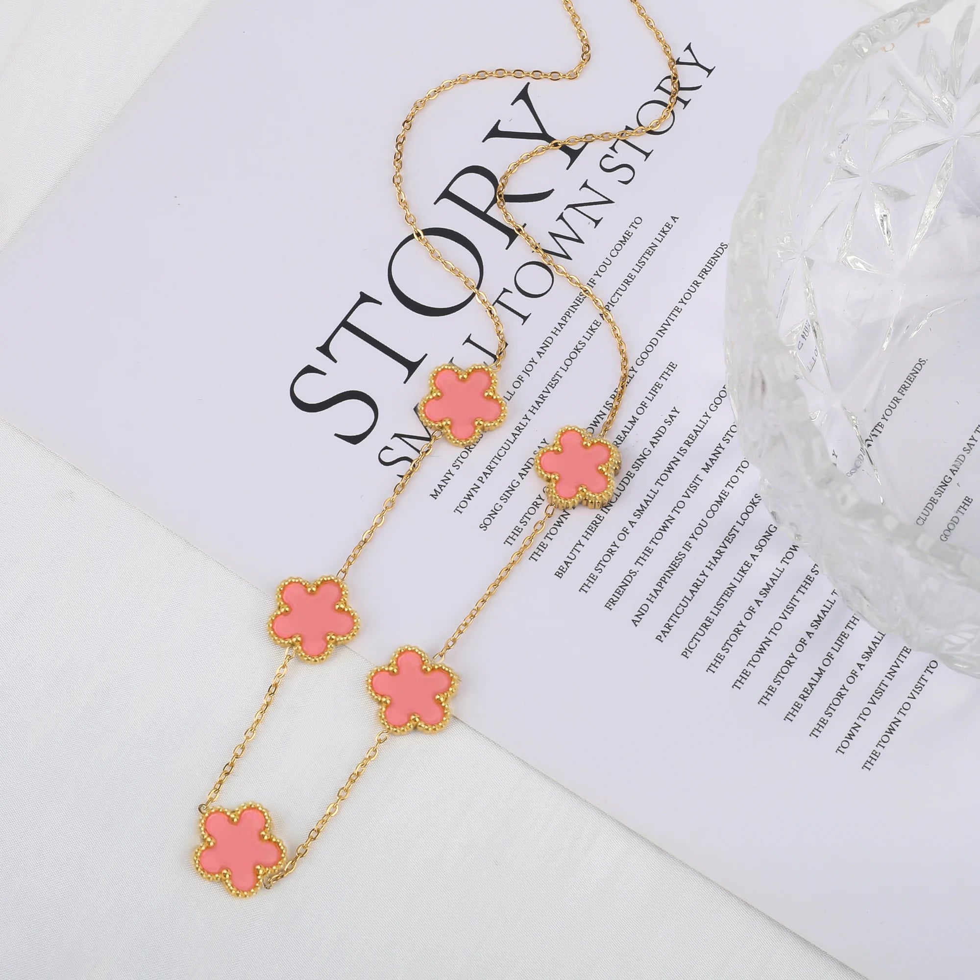 Hot Sale Stainless Steel Laser Five Leaf Flower Petal Adjustable Clover Bracelet Classic for Woman Girl Brand Jewelry Party Gift