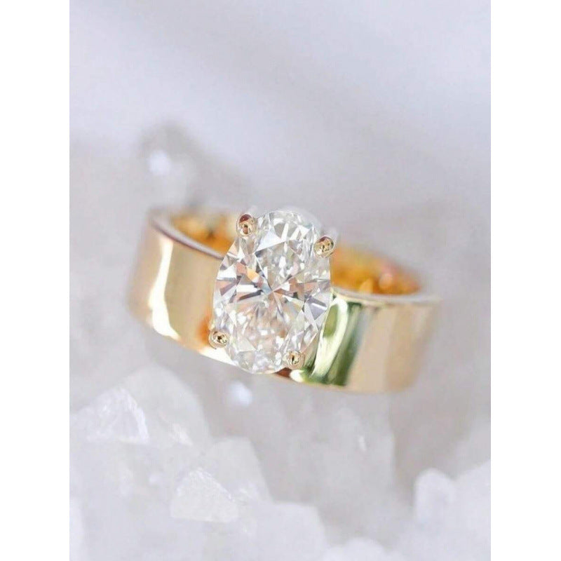 Excidious - Slytherin Ring – Elegant Oval Diamond