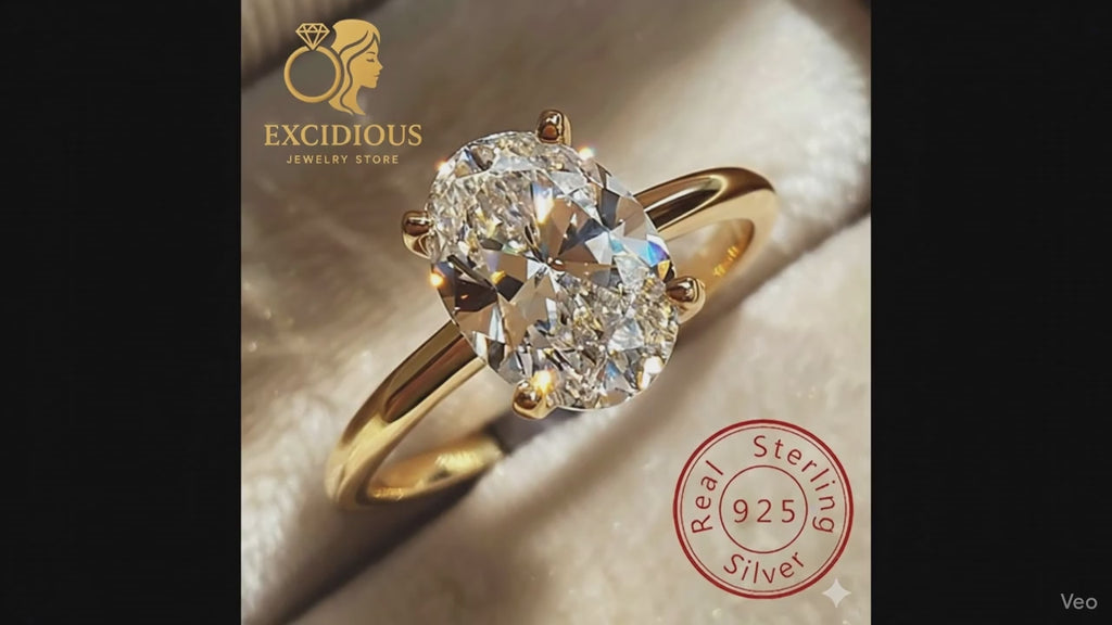 Excidious - Slytherin Ring [925 Stamped] – Elegant Oval Diamond [1–8CARAT]